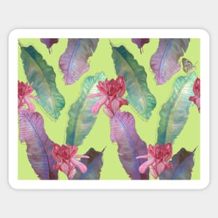 Tropical leaves and flowers Sticker